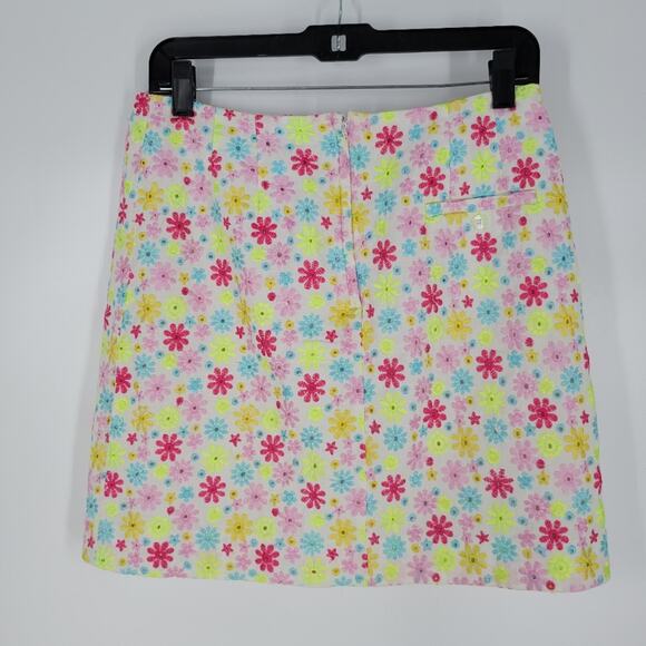 Lilly Pulizter Multicolor Floral Embroidered Mini Skirt 6 - Picture 3 of 8